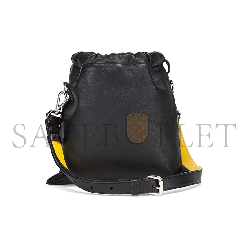 FENDI SOFT NAPPA LOGO SMALL DRAWSTRING POUCH BAG 7VA510ADM9F0R2A (24*23*2cm)